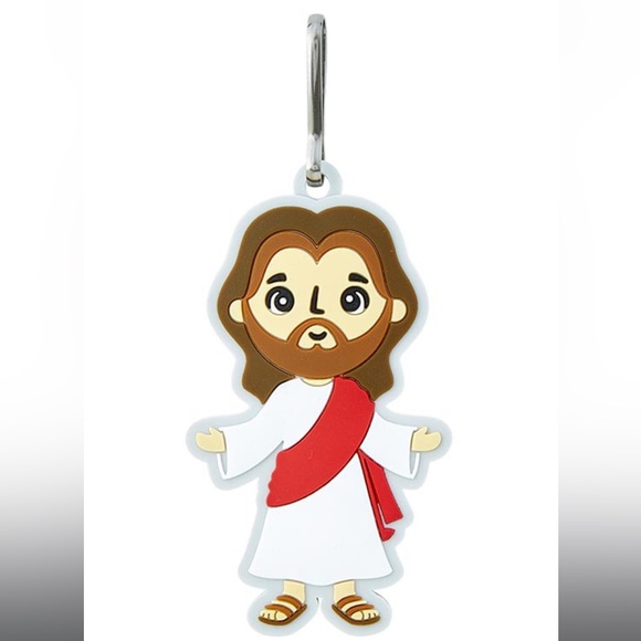 Jesus and Blessed Mother Mary rubber backpack tag set 4.5”L for backpacks purses - Picture 2 of 5